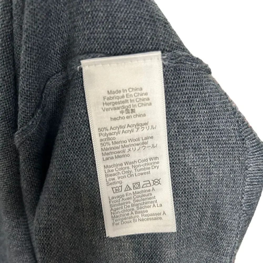 J.CREW Men's L Navy Blue V-Neck Sweater Vest Merino Wool Blend